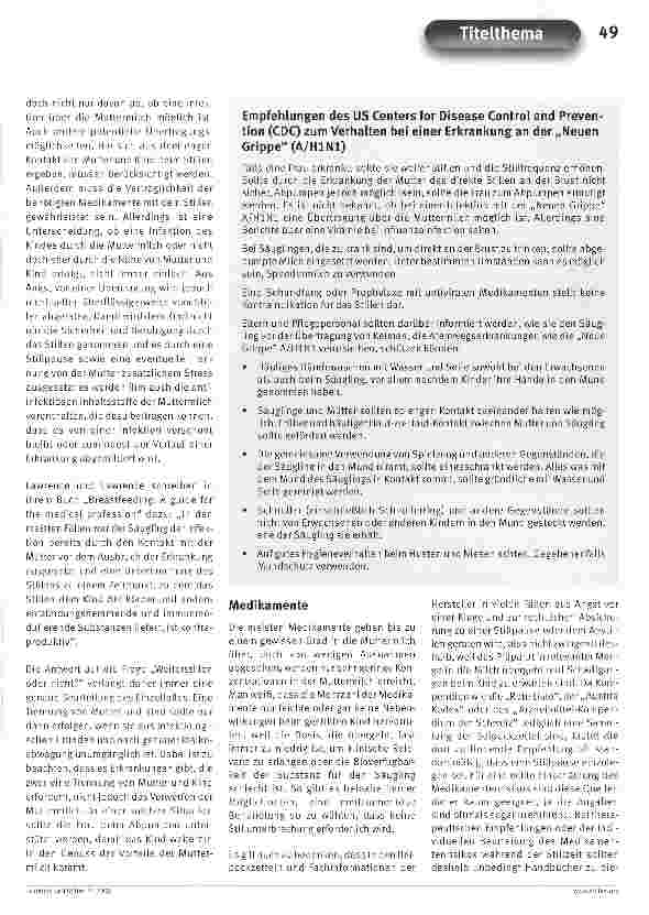 Vorschauseite 2: Stillen bei Infektionskrankheiten