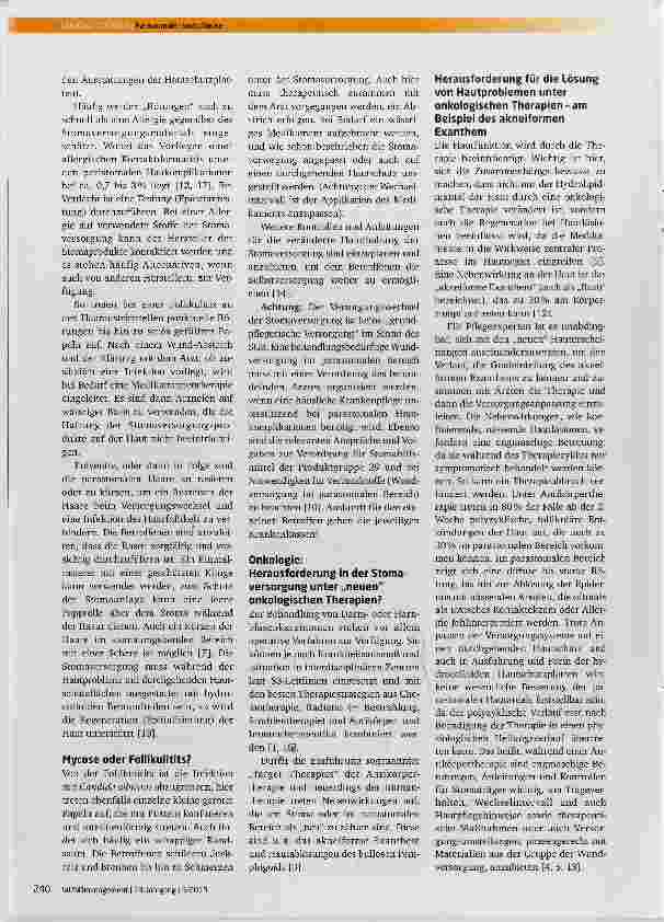 Vorschauseite 2: Parastomale Hautschäden Das Versorgungsspektrum zwischen Follikulitits, Mykosen und ankneiformem Exanthem?