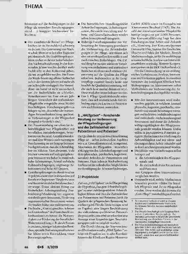 Vorschauseite 2: „HALTgeben“ Hohe Patient*innen-Zufriedenheit durch alter(n)sund lebensphasengerechte Arbeitsgestaltung und Berufsverlaufsmodelle in der Pflege*