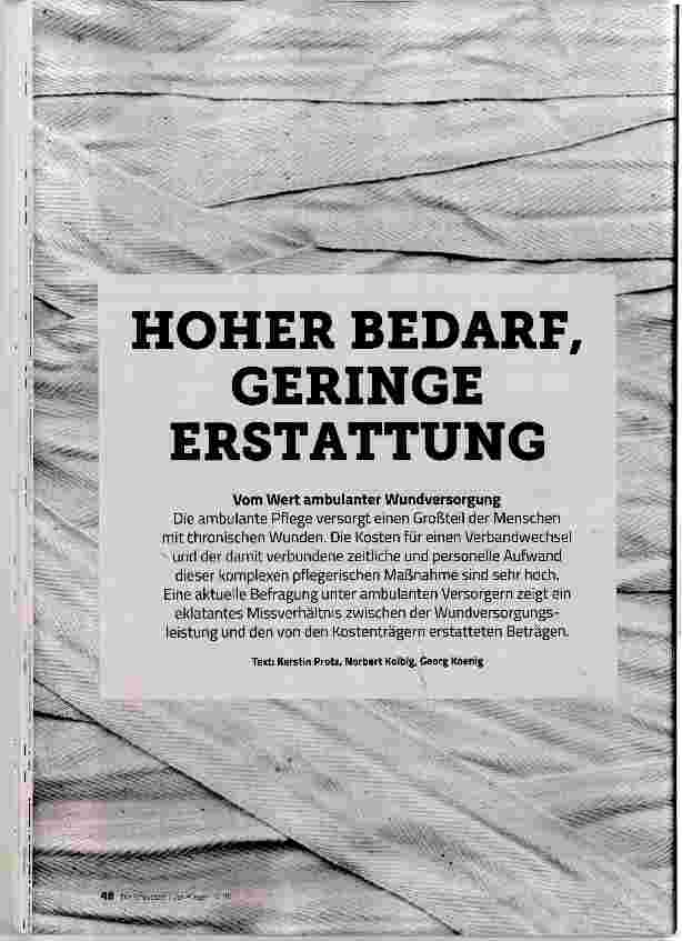Vorschauseite 1: HOHER BEDARF, GERINGE ERSTATTUNG