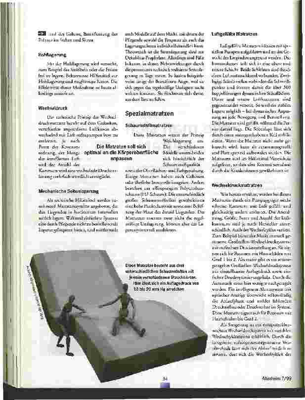 Vorschauseite 2: Wie man sich bettet... Spezialmatratzen zur Dekubitus-Prophylaxe