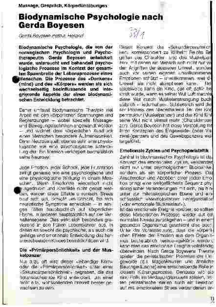 Vorschauseite 1: Biodynamische Psychologie nach Gerda Boyesen
