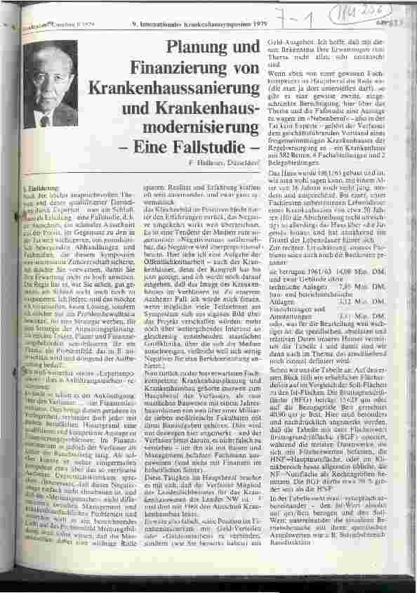 Vorschauseite 1: Planung und Finanzierung von Krankenhaussanierung und Krankenhausmodernisierung - Eine Fallstudie -