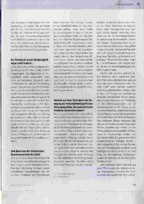 Vorschauseite 2: Verordnung von Verband mittel - eine Definition gefährdet die Versorgung