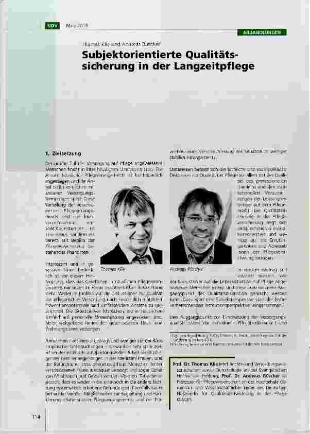 Vorschauseite 1: Subjektorientierte Qualitätssicherung in der Langzeitpflege