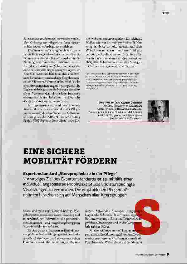 Vorschauseite 1: EINE SICHERE MOBILITÄT FÖRDERN
