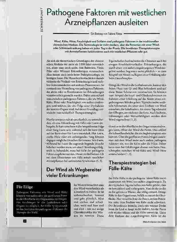 Vorschauseite 1: Pathogene Faktoren mit westlichen Arzneipflanzen ausleiten