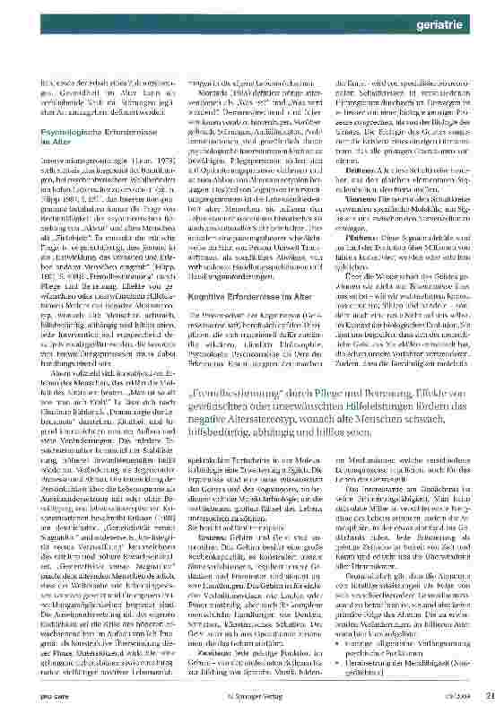 Vorschauseite 2: Kongruente Beziehungspflege in der Gerontologie