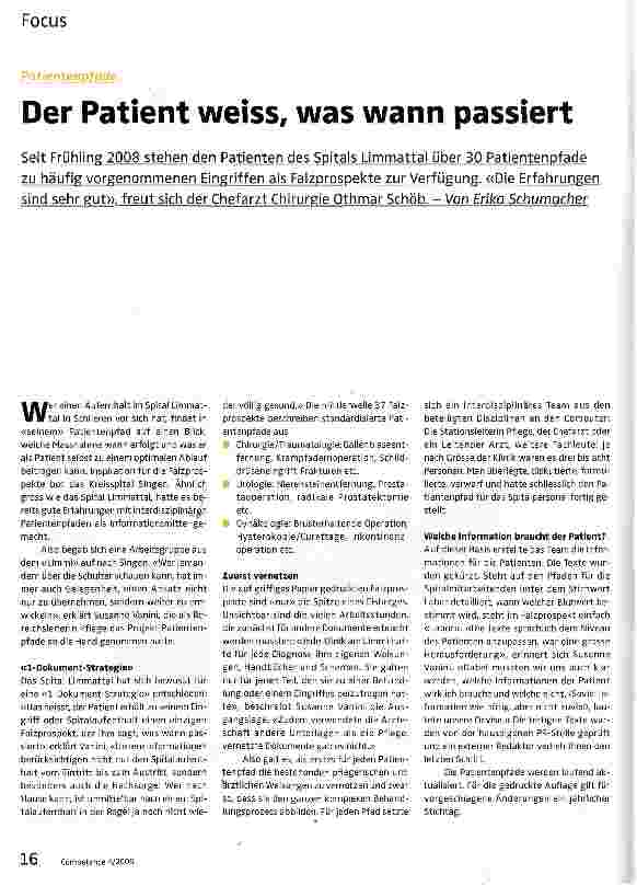 Vorschauseite 1: Der Patient weiss, was wann passiert
