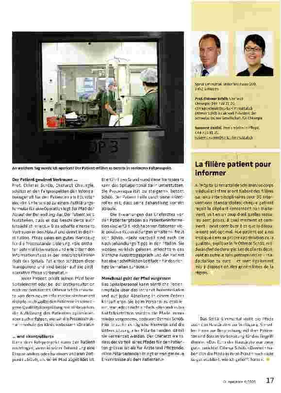 Vorschauseite 2: Der Patient weiss, was wann passiert
