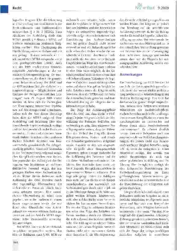 Vorschauseite 2: Delegationsfähigkeit intravenöser Injektionen an eine MTRA