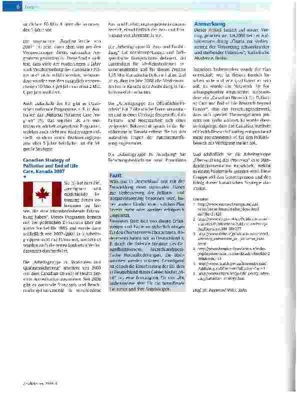 Vorschauseite 2: Nationale Programme zur Verbesserung der Palliativmedizin
