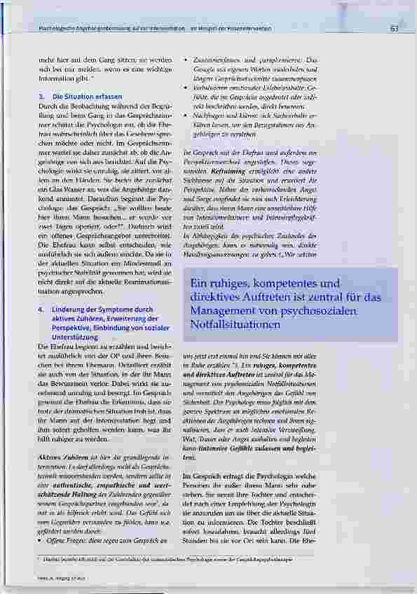 Vorschauseite 3: Psychologische Angehörigenbetreuung auf der Intensivstation - am Beispiel der Krisenintervention