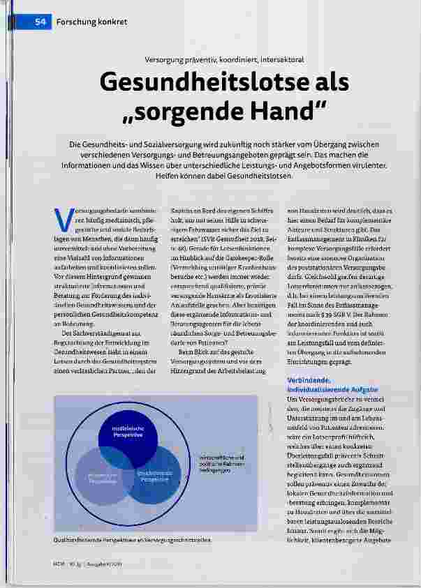 Vorschauseite 1: Gesundheitslotse als sorgende Hand