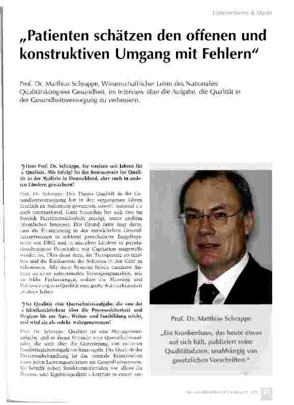 Vorschauseite 1: „Patienten schätzen den offenen und konstruktiven Umgang mit Fehlern