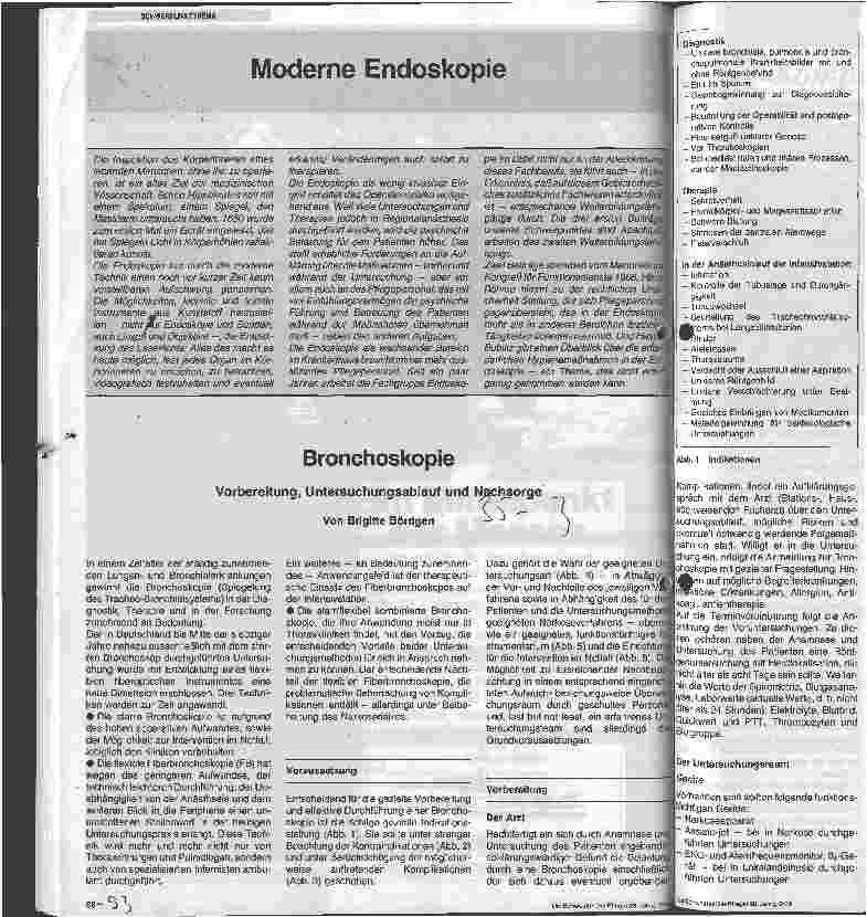 Vorschauseite 1: Bronchoskopie Vorbereitung, Untersuchungsablauf und Nachsorge