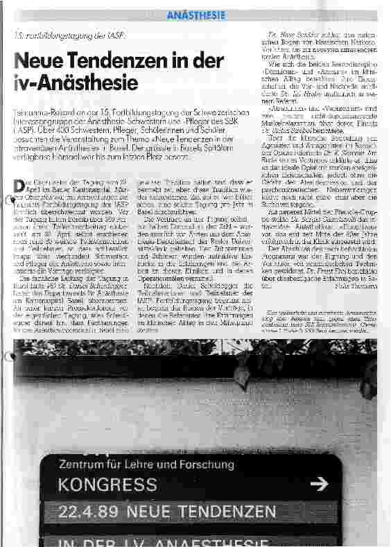 Vorschauseite 1: Neue Tendenzen in der iv - Anästhesie