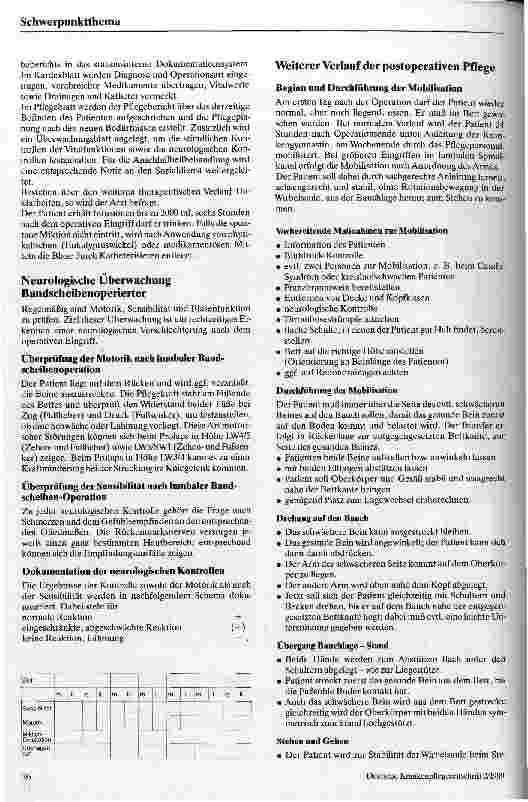 Vorschauseite 3: Neurochirurgische Pflege nach lumbalen Bandscheibenoperationen