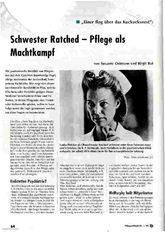Vorschauseite 1: Einer flog über das Kuckucksnest: Schwester Ratched - Pflege als Machtkampf