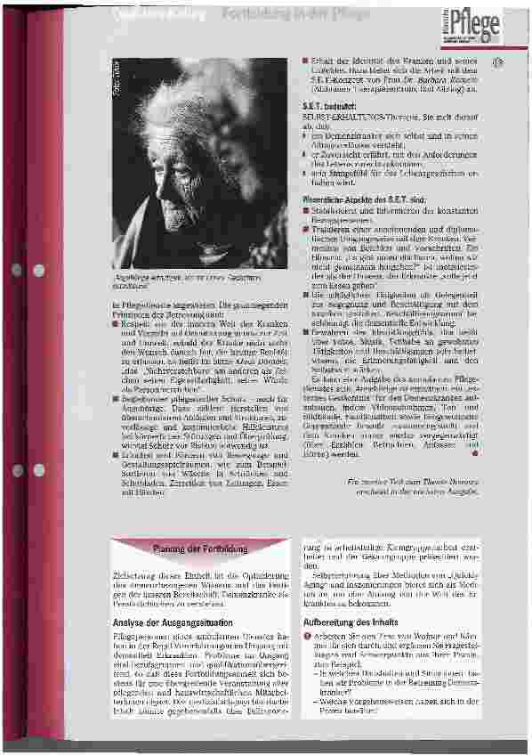 Vorschauseite 3: Pflegepraxis für die interne Fortbildung Teil 5: Demenzkranke und ihre Angehörigen betreuen