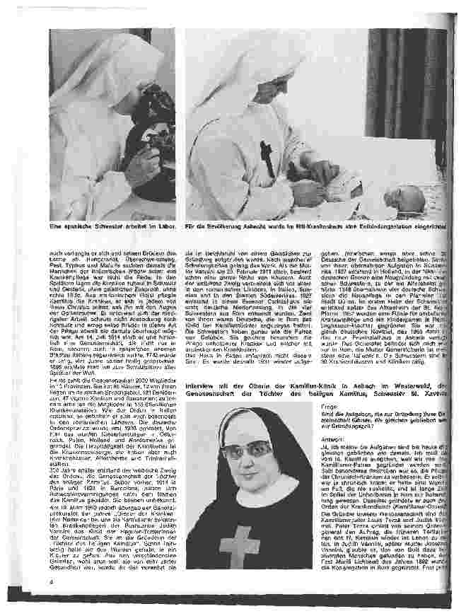 Vorschauseite 3: Die Klinik für Multiple Sklerose-Kranke in Ansbach im Westerwald und ihre Schwestern, die Töchter des heiligen Kamillus