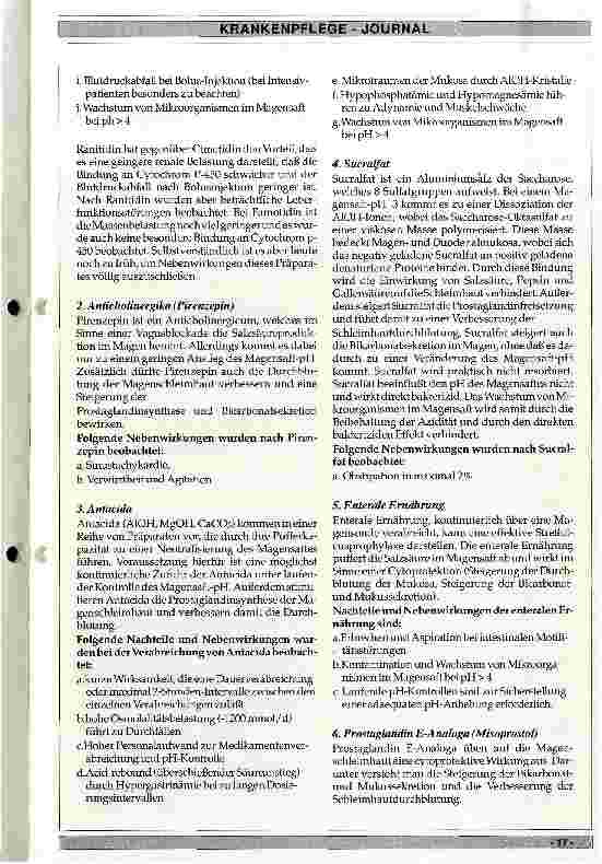 Vorschauseite 2: Aktuelle Aspekte der Streßulcusprophylaxe