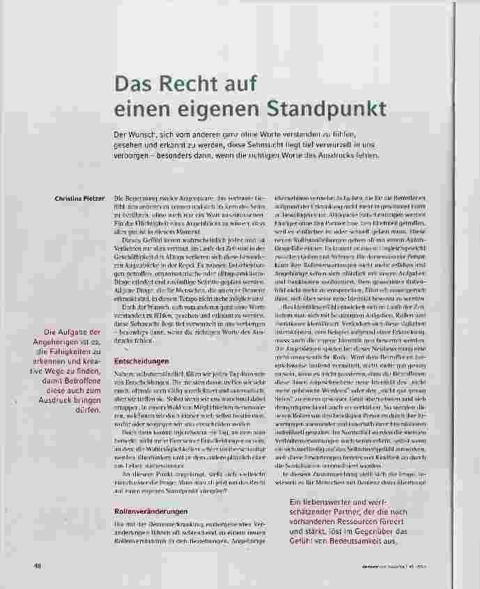 Vorschauseite 1: Das Recht auf einen eigenen Standpunkt