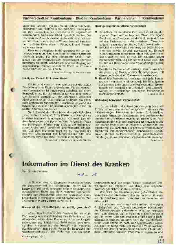 Vorschauseite 1: Information im Dienst des Kranken