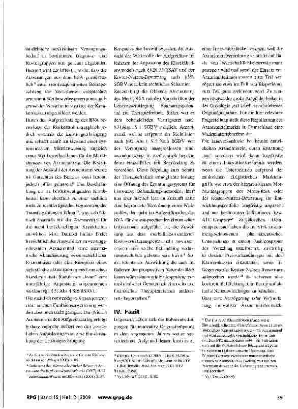 Vorschauseite 3: Der Morbi-RSA - Die fünfte Hürde Arzneimittelinnovationen?
