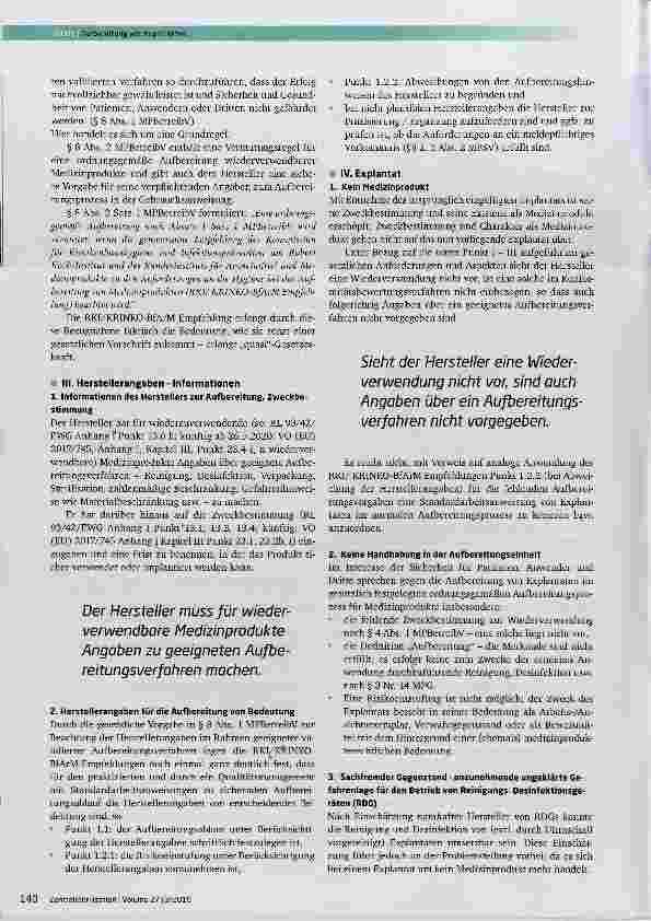 Vorschauseite 3: Aufbereitung von Explantaten aus juristischer Sicht