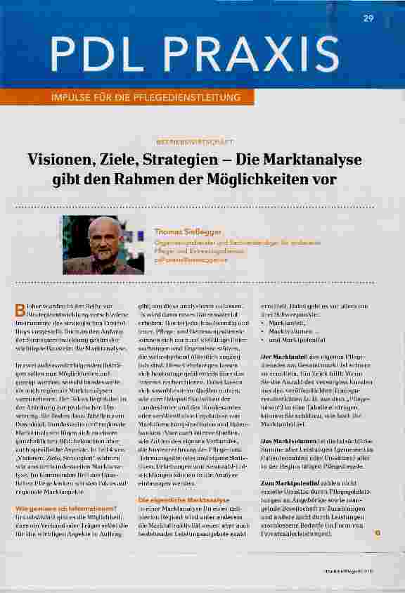 Vorschauseite 1: Visionen, Ziele, Strategien Die Marktanalyse gibt den Rahmen der Möglichkeiten vor