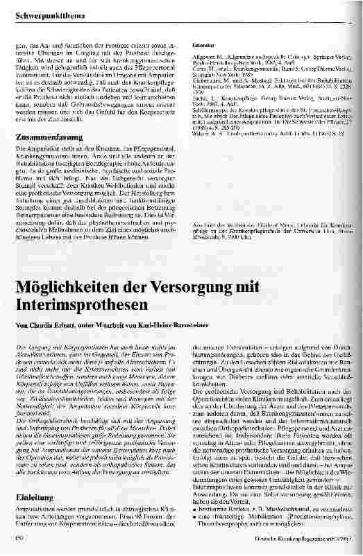 Vorschauseite 1: Möglichkeiten der Versorgung mit Interimsprothesen