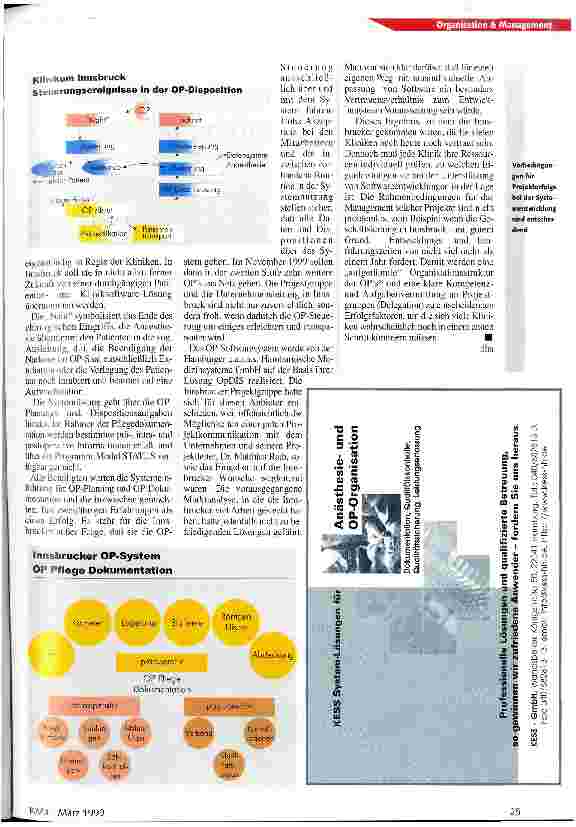 Vorschauseite 2: OP-Disposition: Plätze per Hotline Innsbrucker Systemlösung für die OP-Steuerung