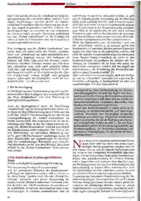 Vorschauseite 5: Das einheitliche Krankenhaus im Sinne des Krankenhausfinanzierungsgesetzes
