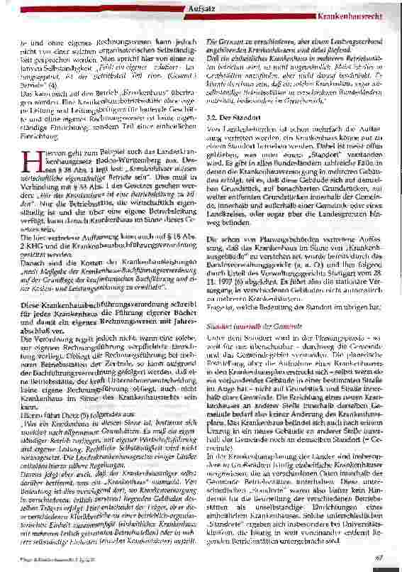 Vorschauseite 6: Das einheitliche Krankenhaus im Sinne des Krankenhausfinanzierungsgesetzes