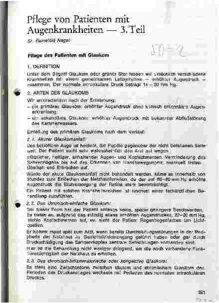 Vorschauseite 1: Pflege von Patienten mit Augenkrankheiten - 3.Teil