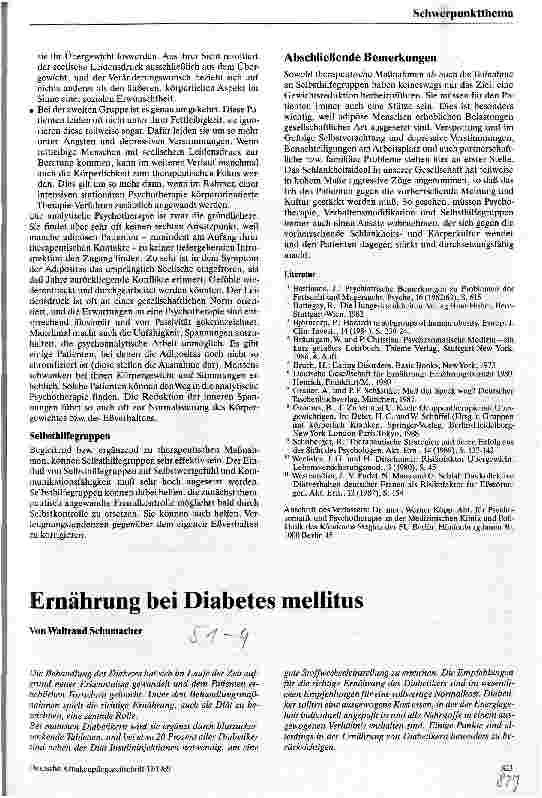 Vorschauseite 1: Ernährung bei Diabetes mellitus