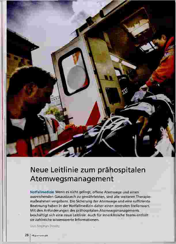 Vorschauseite 1: Neue Leitlinie zum prähospitalen Atemwegsmanagement