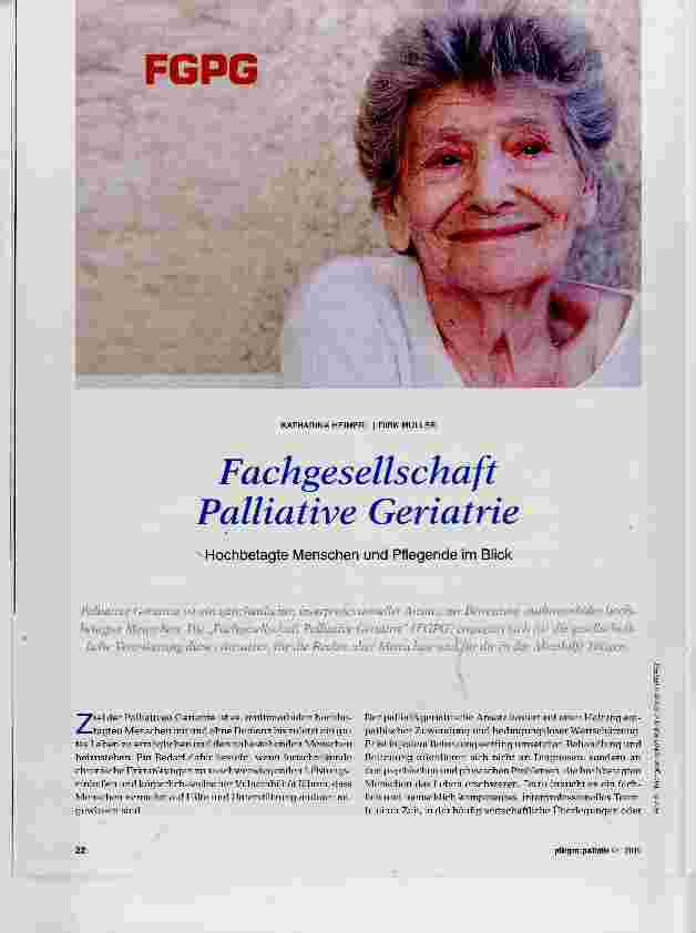 Vorschauseite 1: Fachgesellschaft Palliative Geriatrie