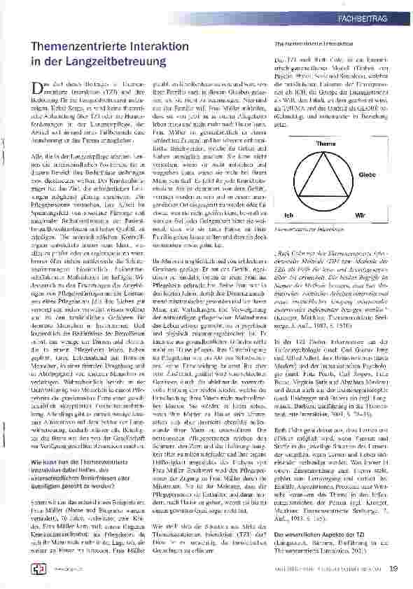Vorschauseite 1: Themenzentrierte Interaktion in der Langzeitbetreuung