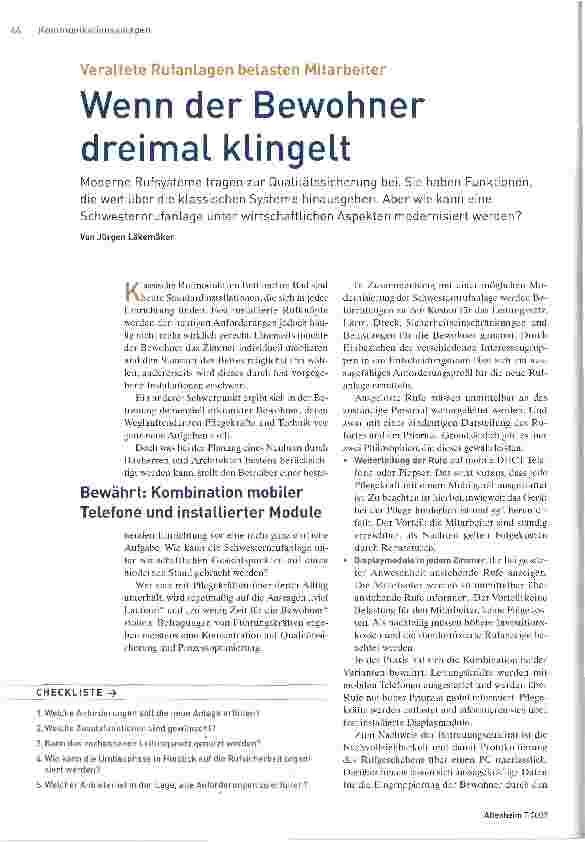 Vorschauseite 1: Wenn der Bewohner dreimal klingelt