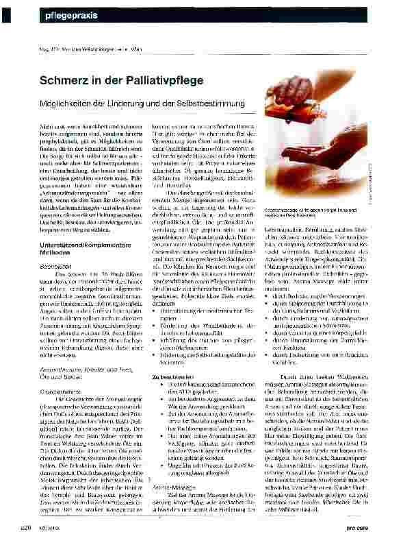 Vorschauseite 1: Schmerz in der Palliativpflege