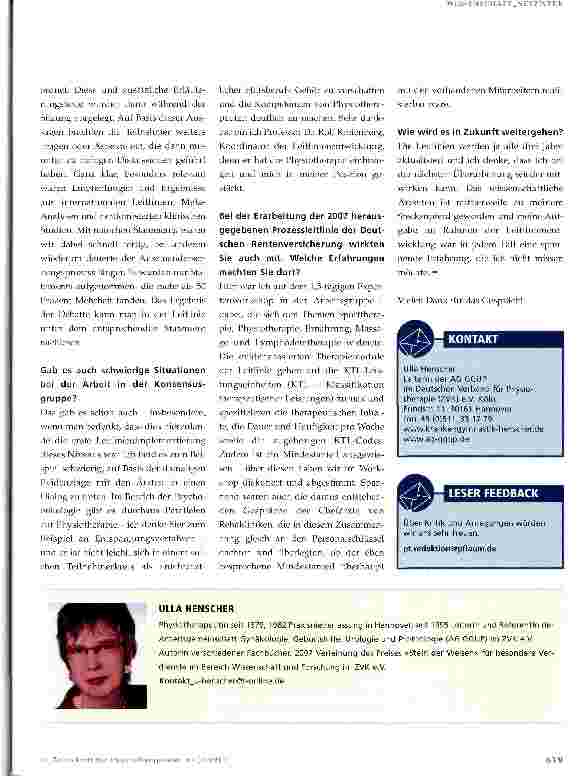 Vorschauseite 2: Physiotherapie im Kontext der Leitlinienentwicklung