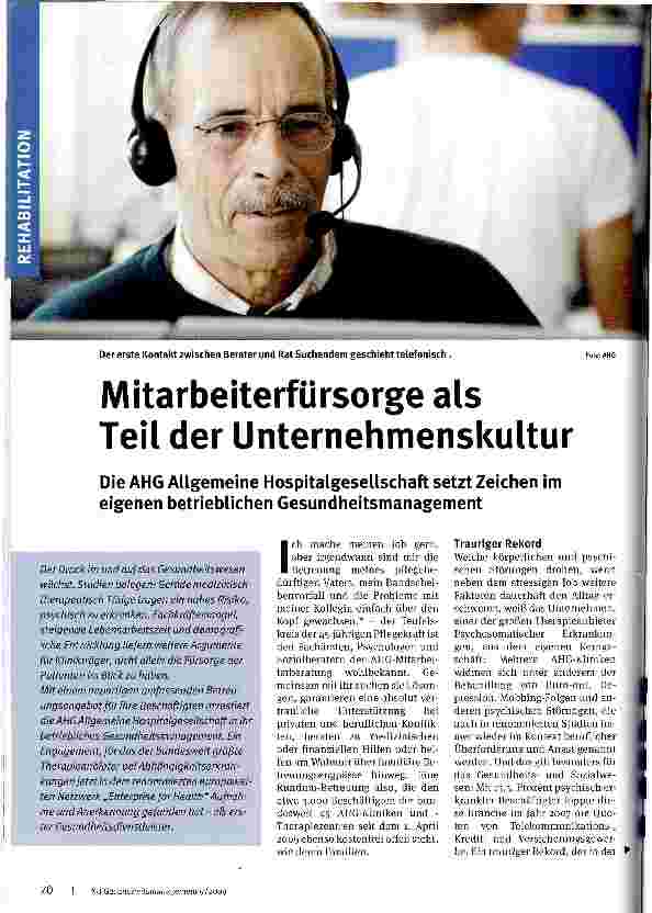 Vorschauseite 1: Mitarbeiterfürsorge als Teil der Unternehmenskultur