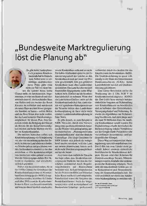 Vorschauseite 1: Bundesweite Marktregulierung löst die Planung ab