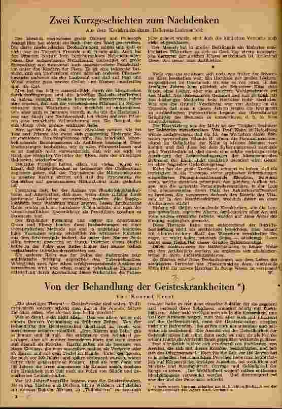 Vorschauseite 1: Von der Behandlung der Geisteskrankheiten