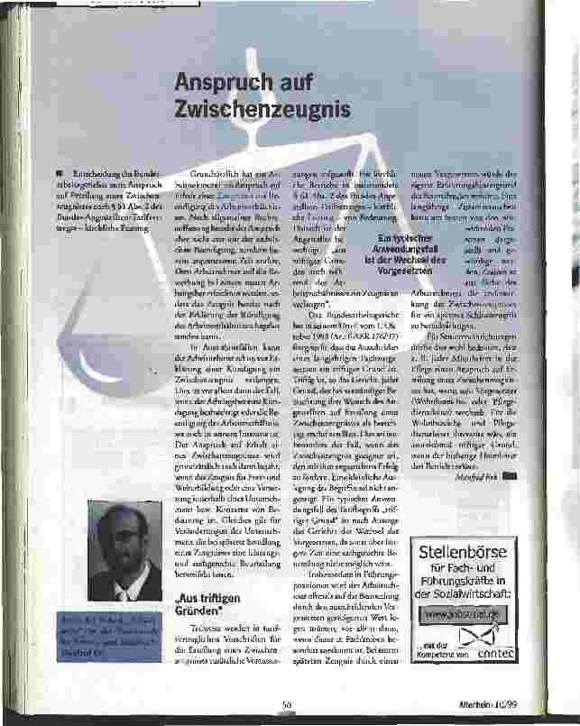 Vorschauseite 1: Anspruch auf Zwischenzeugnis