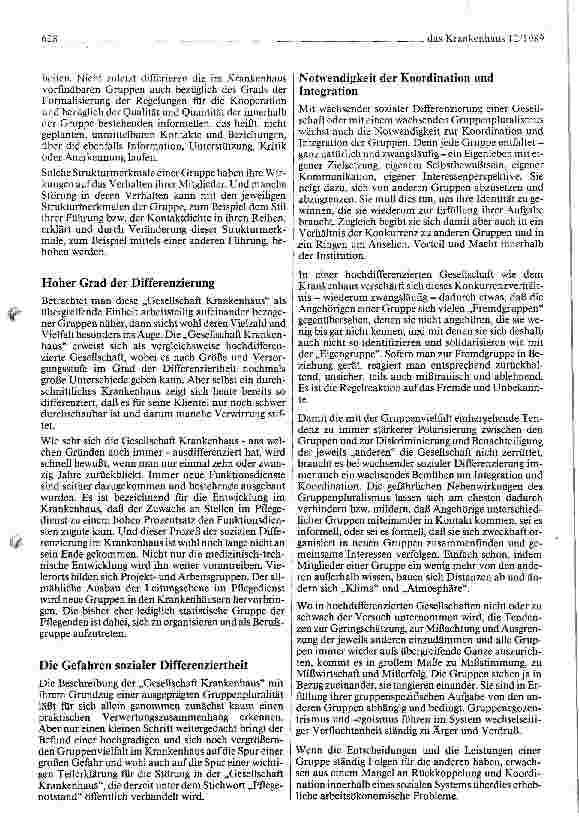 Vorschauseite 2: Das Krankenhaus als Gesellschaft - Zu einer vergessenen Dimension der Personalsituation im Pflegedienst