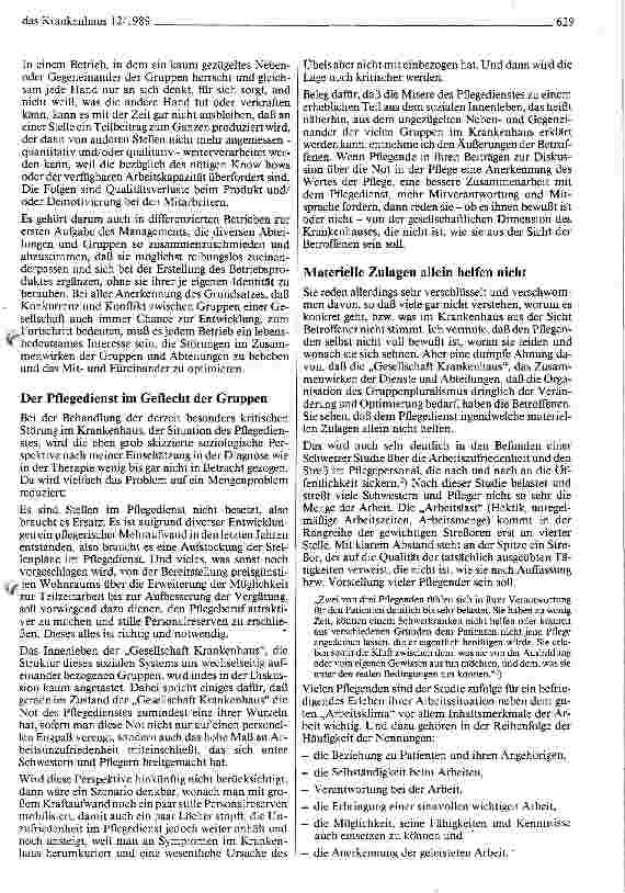 Vorschauseite 3: Das Krankenhaus als Gesellschaft - Zu einer vergessenen Dimension der Personalsituation im Pflegedienst