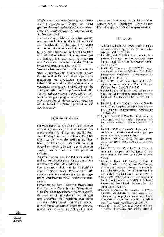 Vorschauseite 5: Schlaf während der Narkose - Erwartungen und Ängste
